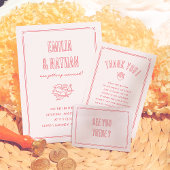 Retro Quirky Hand Drawn Cupid Wedding Thank You Geschenkanhänger