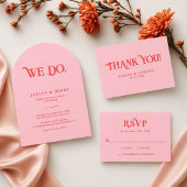 Red and Pink Retro Wedding Program Fächer