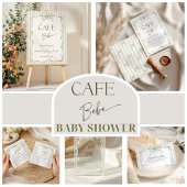 Retro Neutral Bow Cafe Bebe Coffee Baby Shower Einladung