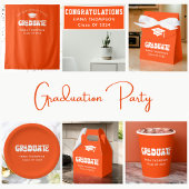 Retro Orange Graduate Class of 2024 Pappbecher