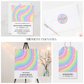 Retro Pastel Rainbow 6th Birthday Stars Dankeskarte