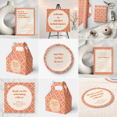 Pink Orange Mid Century Custom Brautparty Danke Geschenkanhänger