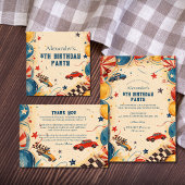 Retro Race Car Birthday Party Runder Aufkleber