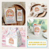 Retro Rainbow FIVE is a Vibe Groovy 5th Birthday Pappbecher