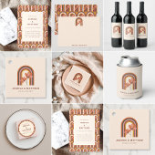 Custom Bohemisch Herbst Terracotta Florenz Hochzei Weinetikett