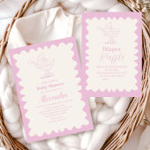 Retro Stroller Sketch Doodle Kinderdusche Einladung