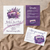 Retro Violet Vibes Cassette Tape Einladungskarte Einladung (Personalisiere diese Kollektion eines unabhängigen Creators.)