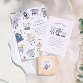 Budget Robot Birthday Party Einladung