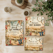 Rodeo Boots & Cactus 1st Birthday Dankeskarte