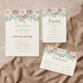 Staubige Rosen-Pfingstrosen-Blumen-Hochzeitsprogra Programm (Personalisiere diese Kollektion eines unabhängigen Creators.)