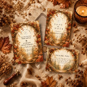 Romantische Waldhochzeit im Herbst Save The Date