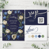 Elegant Navy Blue Tulip Hochzeitskleid Begleitkarte (Personalisiere diese Kollektion eines unabhängigen Creators.)