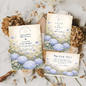 Romantic Blue Hydrangea Wedding Einladung