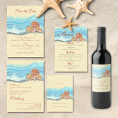 Blue Ocean Wave Wedding Danke Card