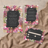 Romantische Bouquet Hot Pink Black Wedding Willkom Poster (Personalisiere diese Kollektion eines unabhängigen Creators.)