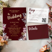 Simple Burgundy RSVP Wedding