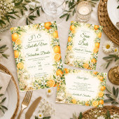 Romantische Zitrus-Hochzeit Save The Date
