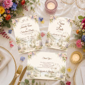 Romantische Küsten-Gartenhochzeit Save The Date