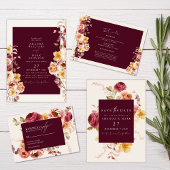 Romantic Deep Burgundy Floral Save the date  Einladung