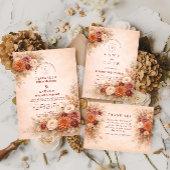 Romantic Fall Floral Wedding Einladung