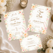 Romantische florale Hochzeit Save The Date