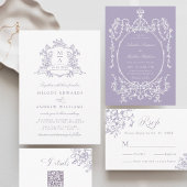 Classic Floral Crest Lavender Wedding Welcome Poster