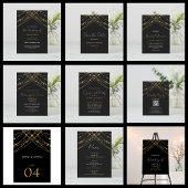 Romantische Gold String Wedding Menükarte