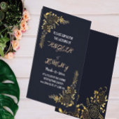 Romantisches goldfarbenes blaues Brautparty R Einladungspostkarte