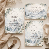 Romantische Bergwinterhochzeit Save The Date