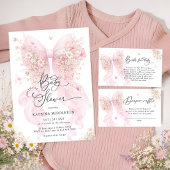 Pink Bow Butterfly Baby Shower Welcome Poster