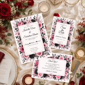 Romantische rosa Blumenhochzeit Save The Date