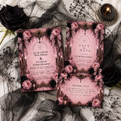 Romantische Pink-Gotische Hochzeit Save The Date