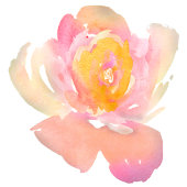 Florale Rose Aquarell danke. Blumenkarte Einladung