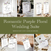 Romantische violette Blumen Hochzeitsprogramm Programm