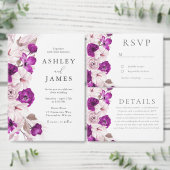Romantische Pflaume und Wasserfarbenhochzeit Save The Date (Personalisiere diese Kollektion eines unabhängigen Creators.)