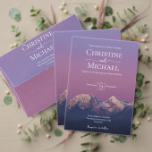 Romantische lila Sonnenuntergang Schneeberge Hochz Programm (Personalisieren Sie die Kollektion dieses unabhängigen Creators. Test)