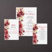 Romantische Rote Rosen Blumenhochzeit Quadratischer Aufkleber (Personalisiere diese Kollektion eines unabhängigen Creators.)