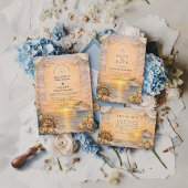 Romantic Seaside Cruise Wedding Einladung