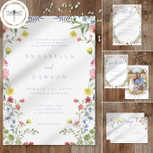 Romantic Spring Wildflower Garden Wedding RSVP Karte