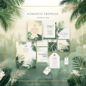 Romantische tropische Hochzeitsprogrammkarte Programm