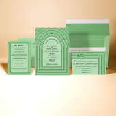 Romantische Vintage Inspirierte Arch Pale Green We Einladung