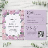 Modern Pink Floral Wreath Wedding Einladungsbanderole (Personalisiere diese Kollektion eines unabhängigen Creators.)