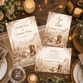 Romantische Western-Wüsten-Hochzeit Save The Date