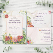 Rustic Wildflower Spring Wedding, Romantic Garden  Runder Aufkleber (Personalisiere diese Kollektion eines unabhängigen Creators.)