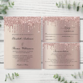 Monogram Rose Gold Tropfen Glitzer Rosa Trendy Serviette (Personalisiere diese Kollektion eines unabhängigen Creators.)