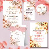 Luxus Rose Gold Floral Frame Nikah Vertrag Poster