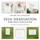 Rose Gold Glitzer Borders 2024 Grad Einladung