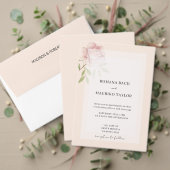 Wasserfarbene, handgestrichene Rose All In One Einladung (Personalisieren Sie die Kollektion dieses unabhängigen Creators. Test)