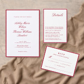 Moderne kalligraphische Rote Hochzeit Programm (Personalisiere diese Kollektion eines unabhängigen Creators.)