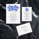 Royal Blue Watercolor Floral Wedding Einladungsbanderole (Personalisiere diese Kollektion eines unabhängigen Creators.)